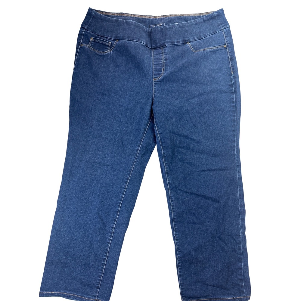 Charter Club Cambridge Slim Pull On Jeans Dark Wash Blue Plus Size 18W S/60028